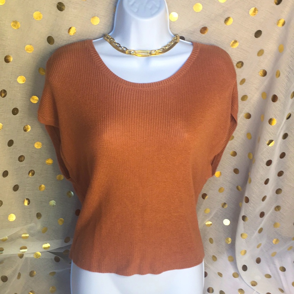 Forever 21 Knit copper short drape crop top